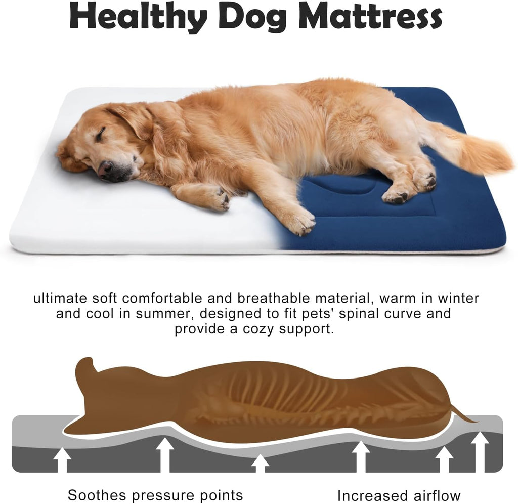 Dog Bed Large Crate Mat 42 in Non-Slip Washable Soft Mattress Kennel Pads