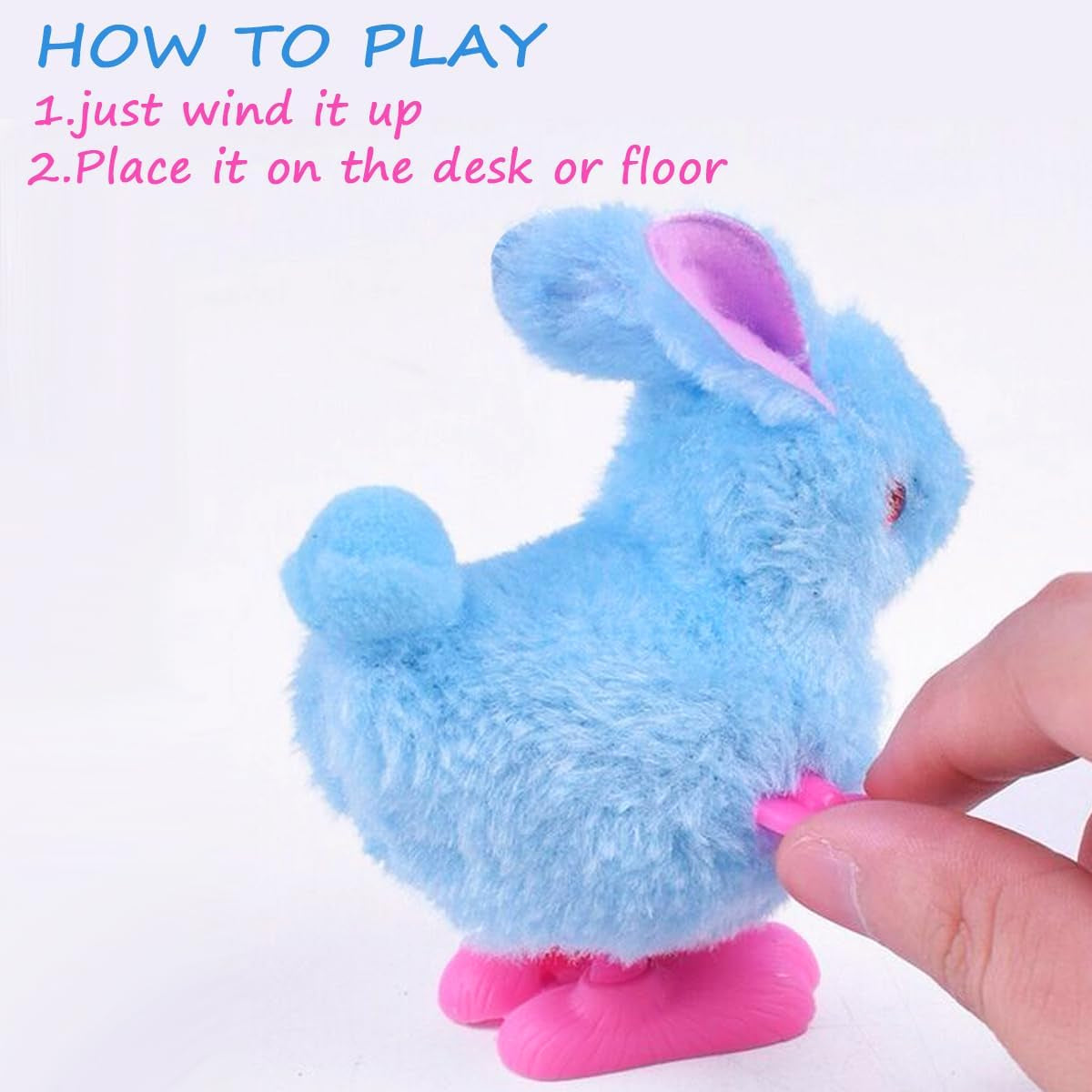 Chick Bunny Wind up Toys for Kids, 4 PCS Clockwork Novelty Jumping Hopping Toy for Easter Egg Hunt Basket Stocking Party Birthday Gift