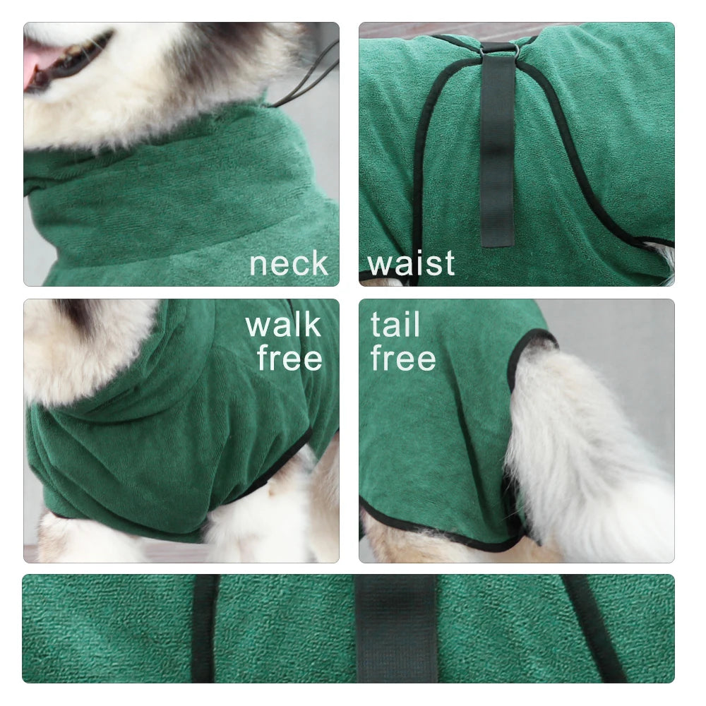 New Bathrobe for Dog Drying Towel Microfiber Quickly Absorbing Water Bath Towel Cat Hood Pet Bath Towel Grooming Pet Product