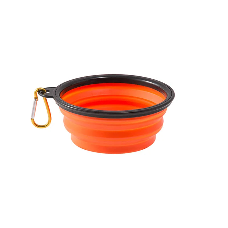 Collapsible Pet Silicone Dog Food Water Bowl Outdoor Camping Travel Portable Folding Supplies Dishes with Carabiner