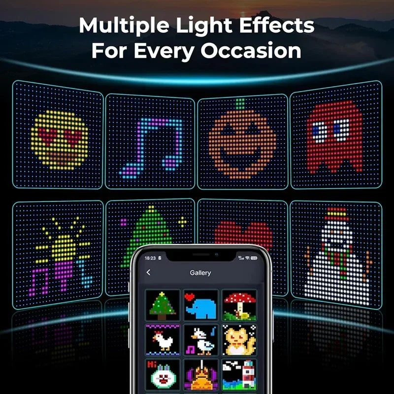 1/2PCS Smart LED Curtain Lights LED Fairy Lights App Control Music Sync DIY Pattern Waterproof for Indoor Outdoor Party Decor