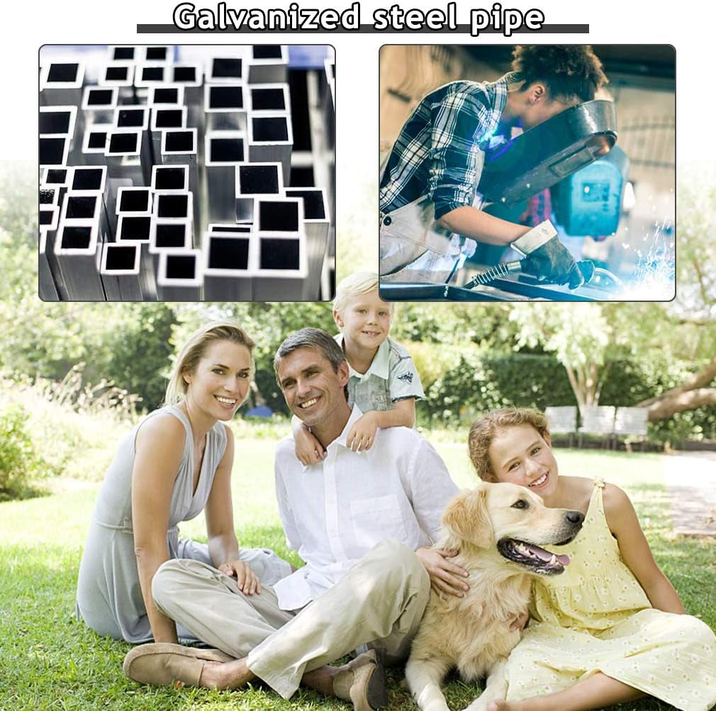 Dog Crate Dog Kennel Cage Outdoor Welded Wire Dog Playpen Heavy Duty Pet Exercise Pen with UV Protection Waterproof Cover and Roof Galvanized Metal Animal Kennel for Large Dogs, Black