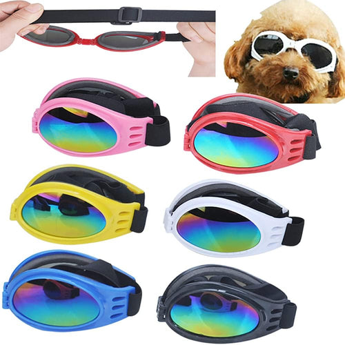 2Pcs Foldable Pet Dog Glasses Medium Large Dog Pet Glasses Pet Eyewear Dog Goggles Sunglasses (Dog Sunglasses Black + Red), 17Cm*15Cm/6.7*5.9Inch